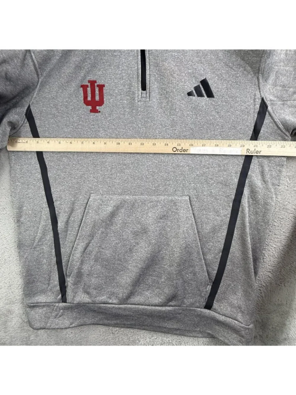 Indiana Hoosiers Sweatshirt Mens Large NCAA Football Champship Adidas 1/4 Zip